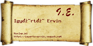 Igyártó Ervin névjegykártya