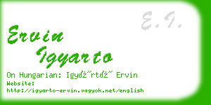 ervin igyarto business card